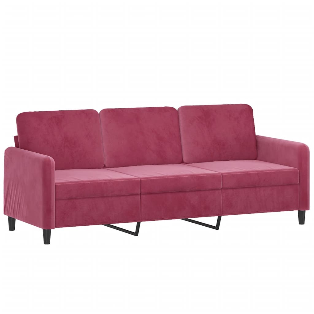 2-dijelni set sofa crvena boja vina baršunasti