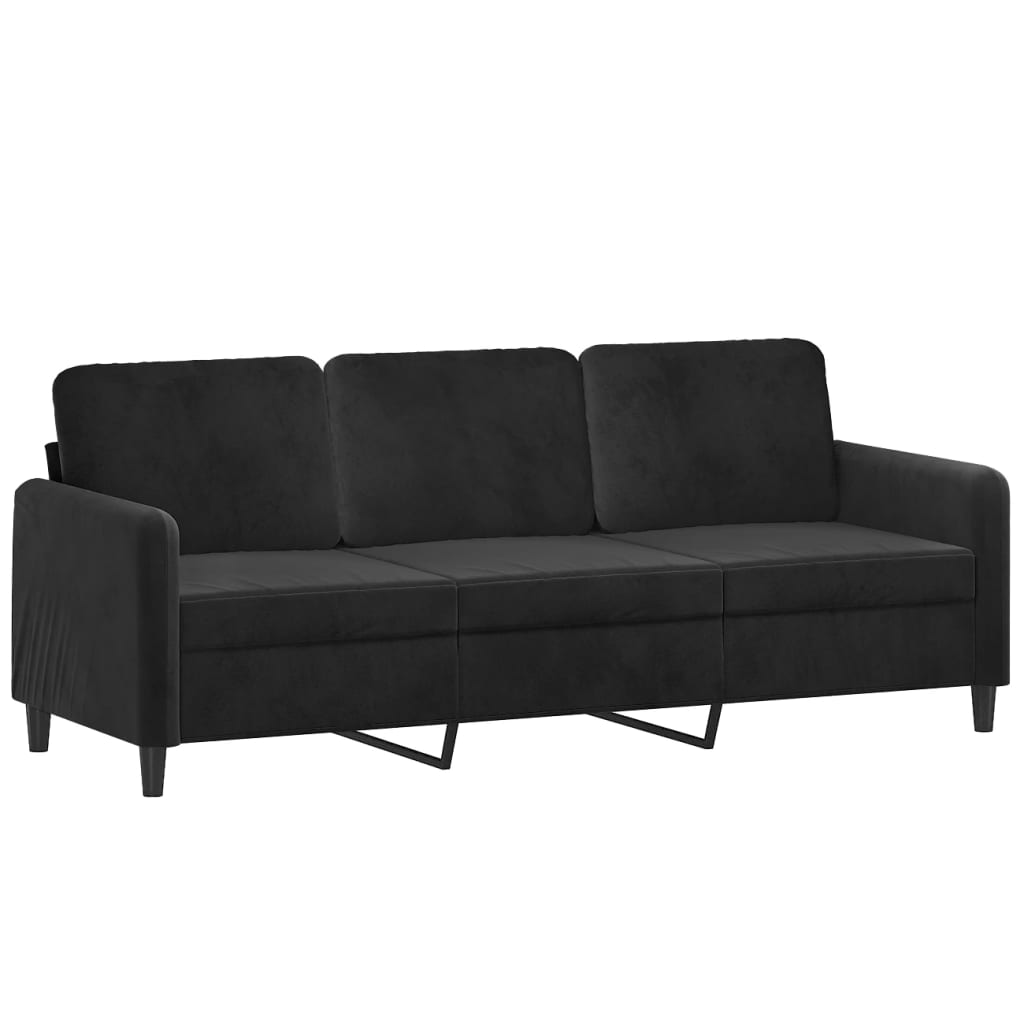 2-dijelni set sofa crni baršunasti