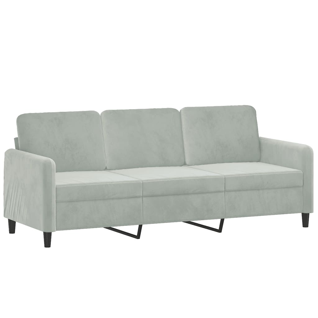 3-dijelni set sofa svjetlosivi baršunasti