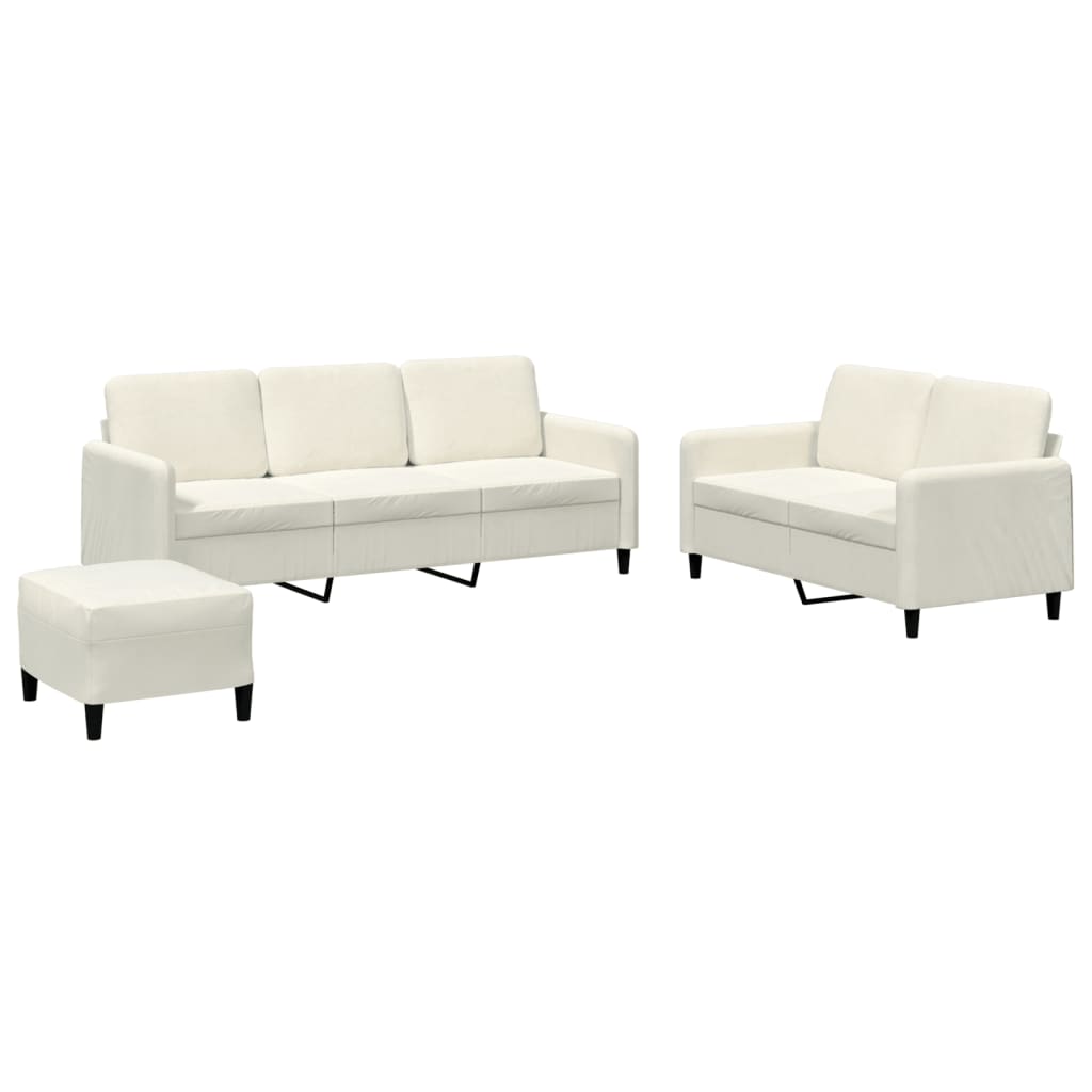3-dijelni set sofa krem baršunasti