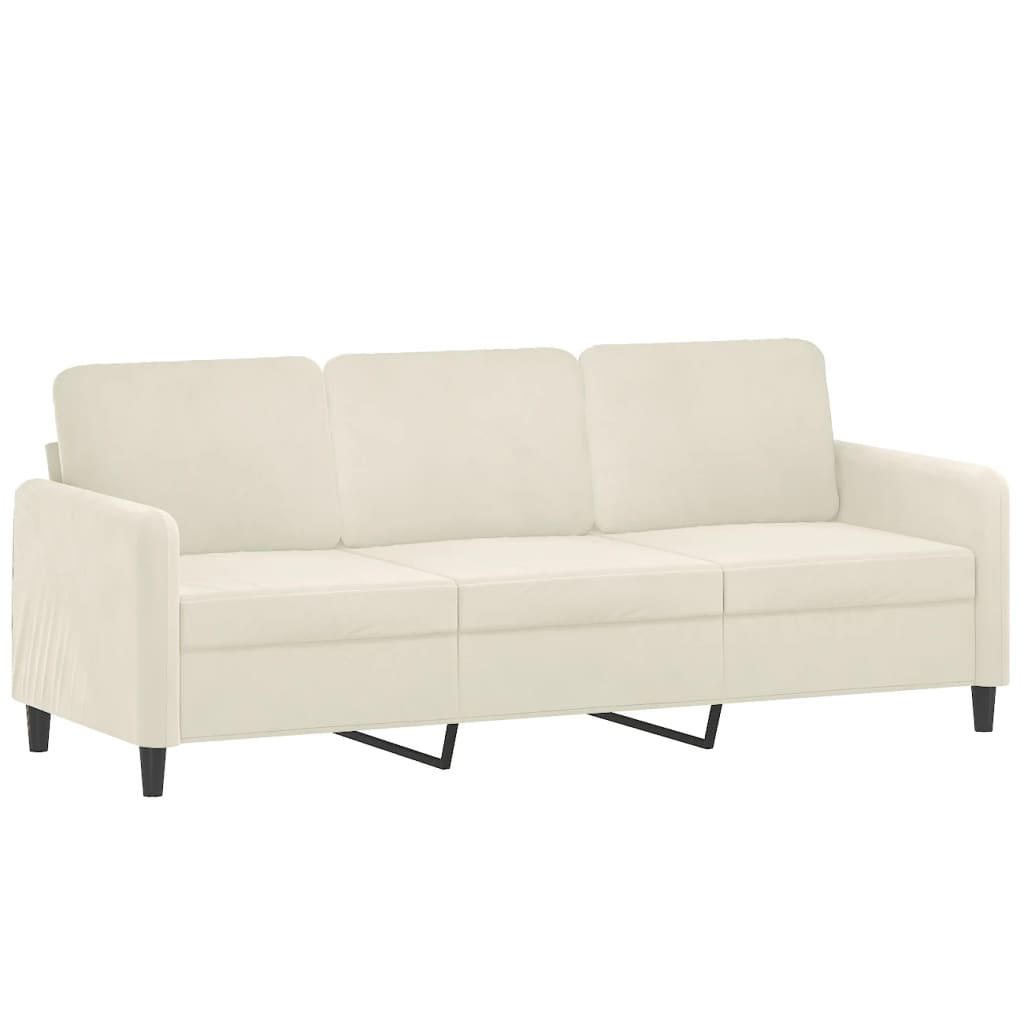 3-dijelni set sofa krem baršunasti