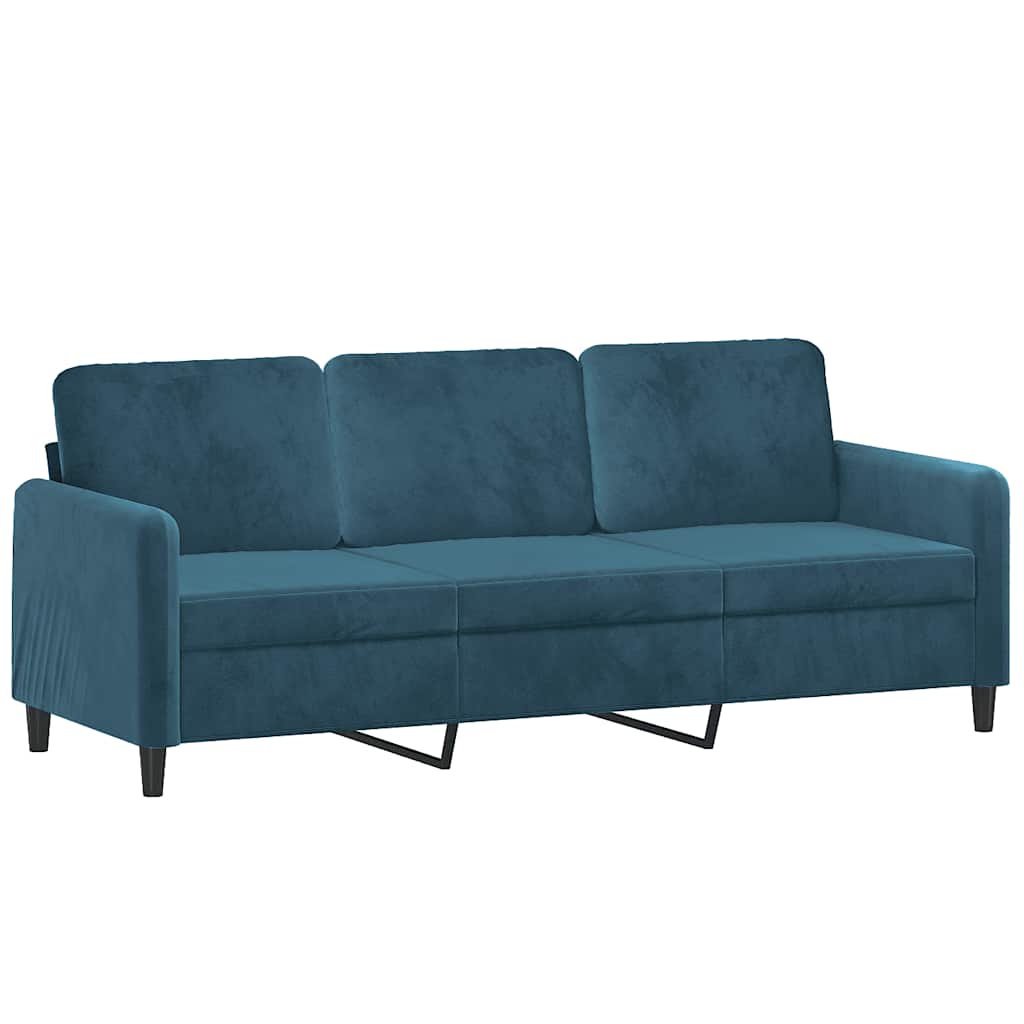 3-dijelni set sofa plavi baršunasti