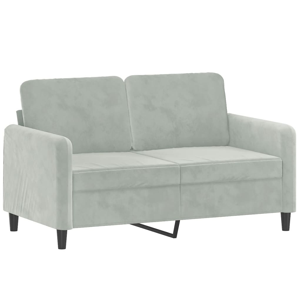 3-dijelni set sofa s jastucima svjetlosivi baršunasti