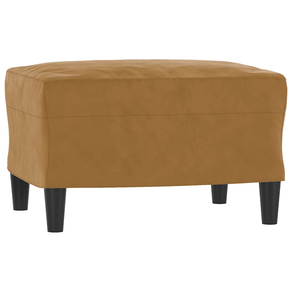 3-dijelni set sofa s jastucima smeđi baršunasti