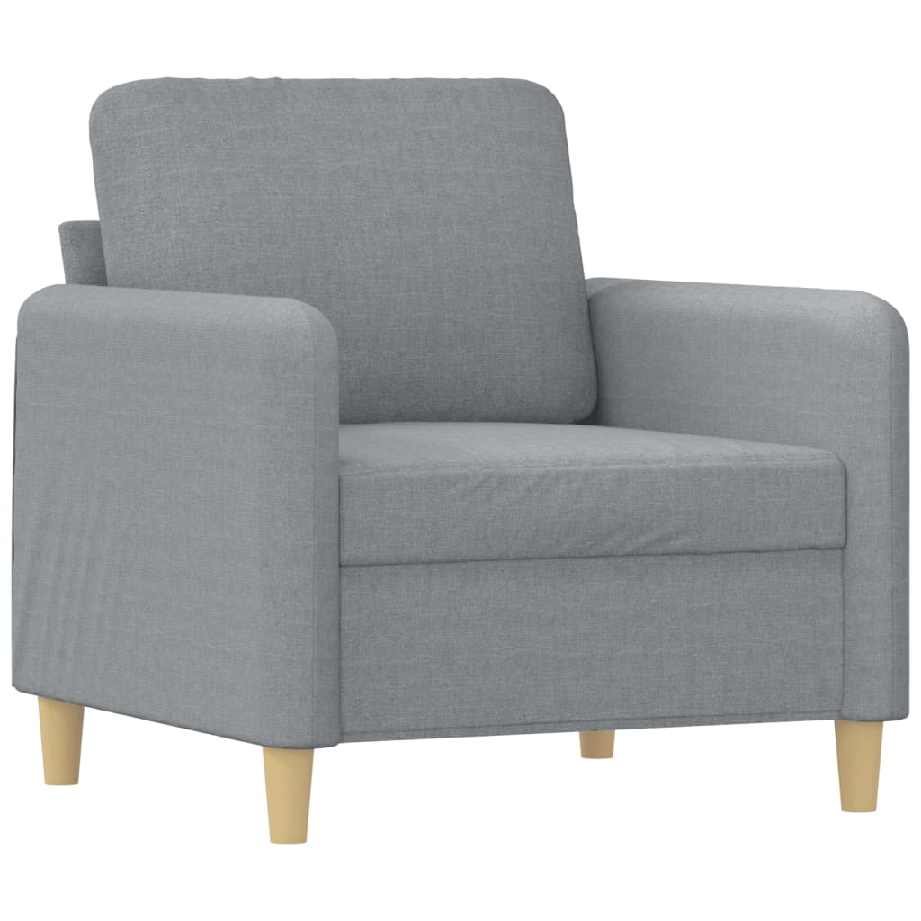 3-dijelni set sofa s jastucima svjetlosivi od tkanine