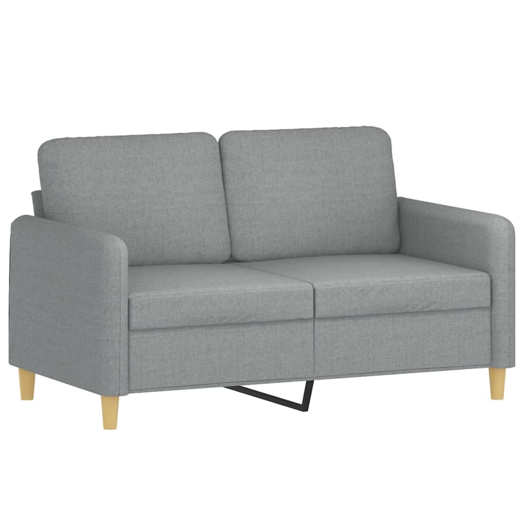 3-dijelni set sofa s jastucima svjetlosivi od tkanine