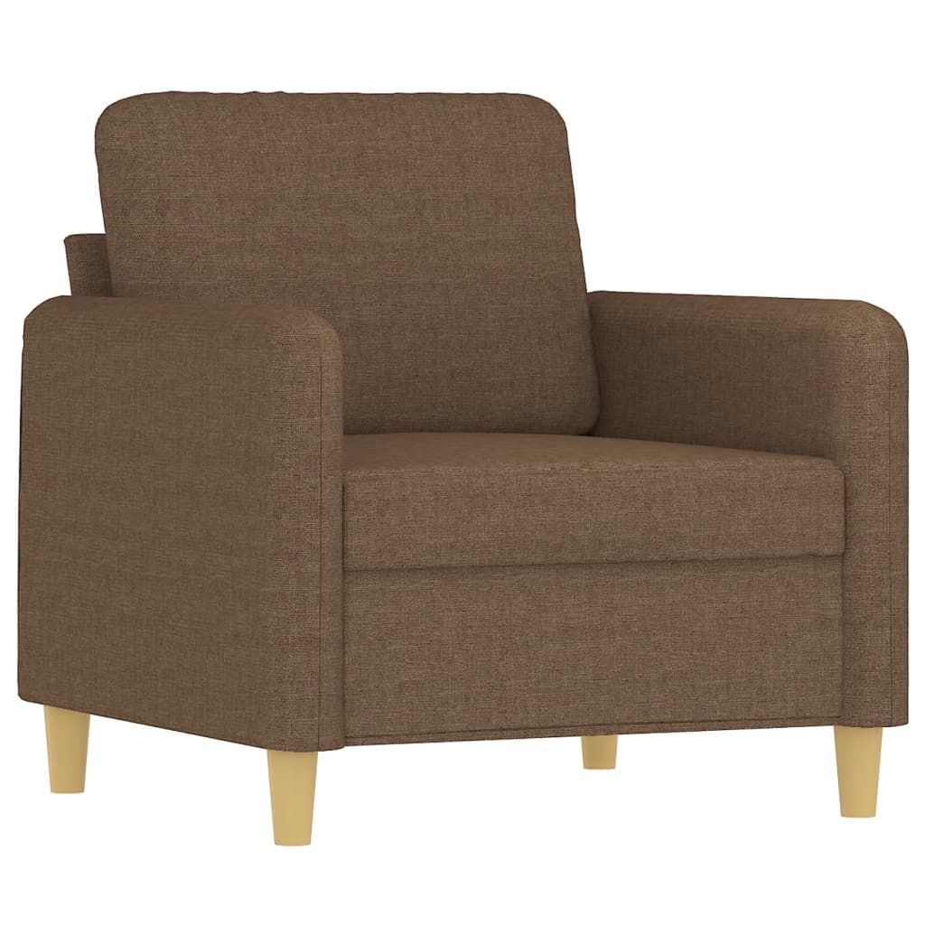 3-dijelni set sofa s jastucima smeđi od tkanine