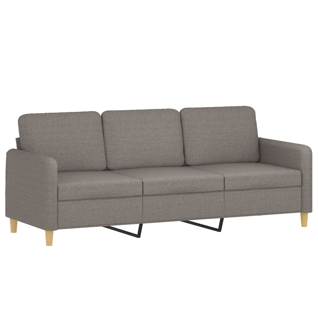 3-dijelni set sofa s jastucima smeđesivi od tkanine