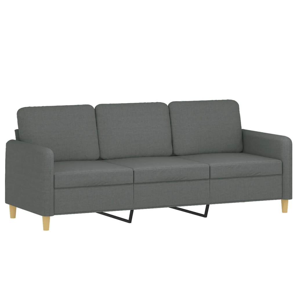 4-dijelni set sofa s jastucima tamnosivi od tkanine