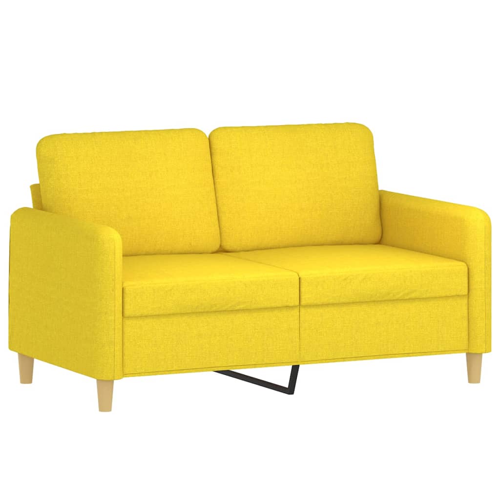 4-dijelni set sofa s jastucima svjetložuti od tkanine
