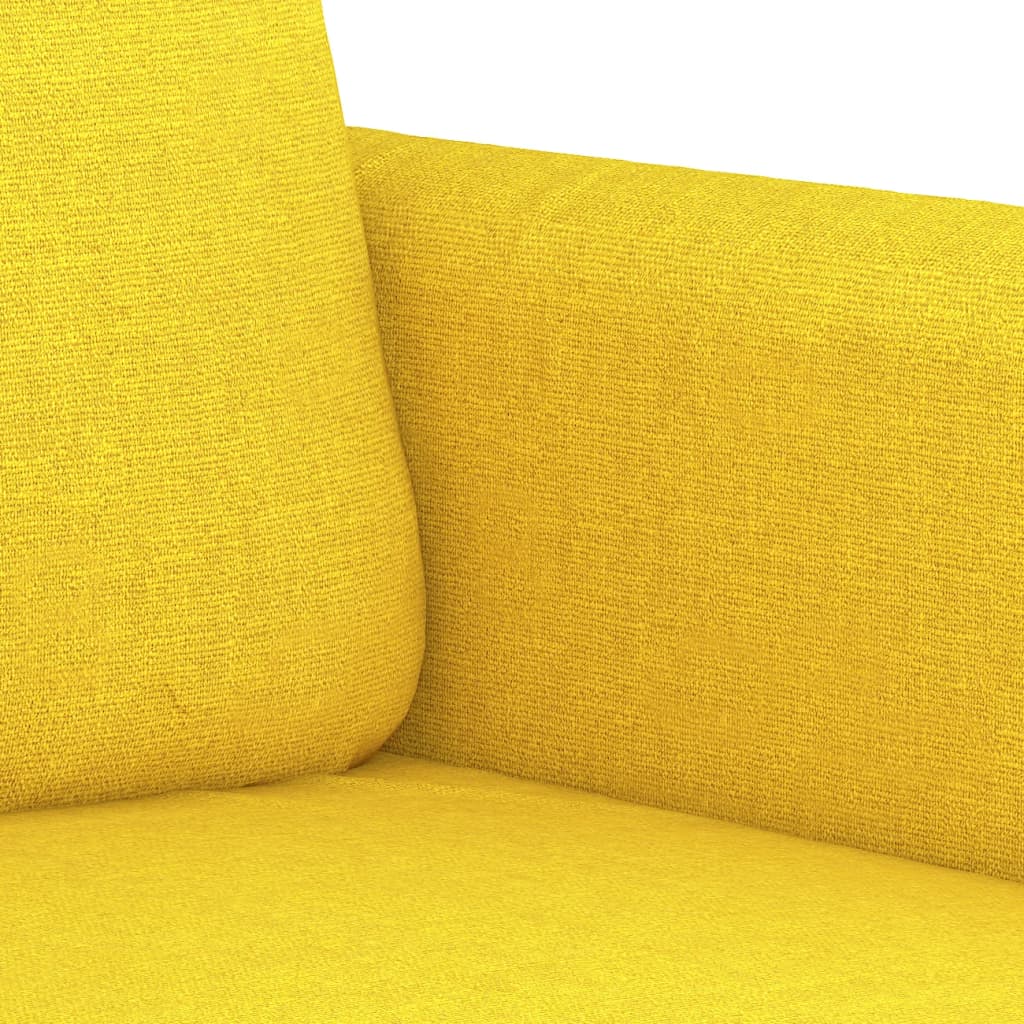 4-dijelni set sofa s jastucima svjetložuti od tkanine