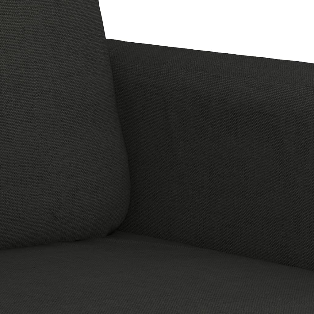 4-dijelni set sofa s jastucima crni od tkanine