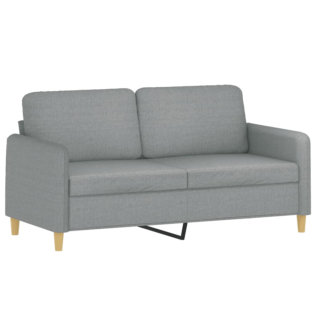 3-dijelni set sofa s jastucima svjetlosivi od tkanine