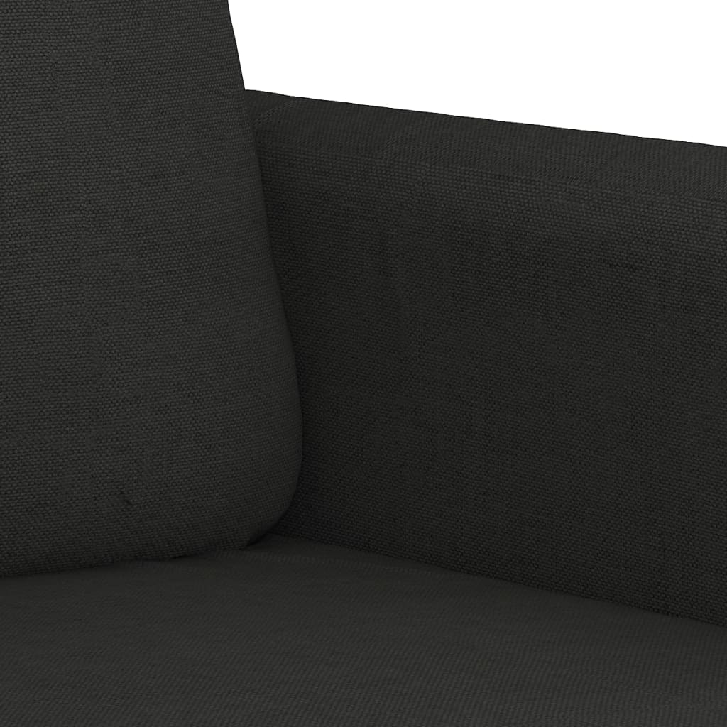 3-dijelni set sofa s jastucima crni od tkanine