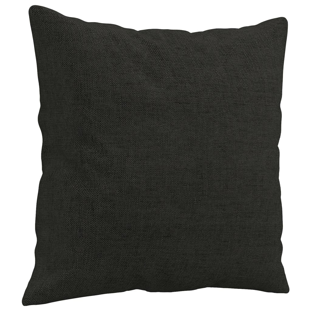 2-dijelni set sofa s jastucima crni od tkanine