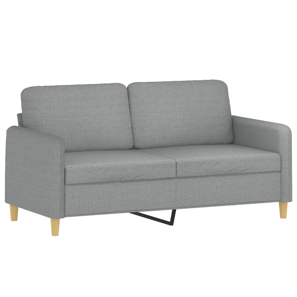 3-dijelni set sofa s jastucima svjetlosivi od tkanine