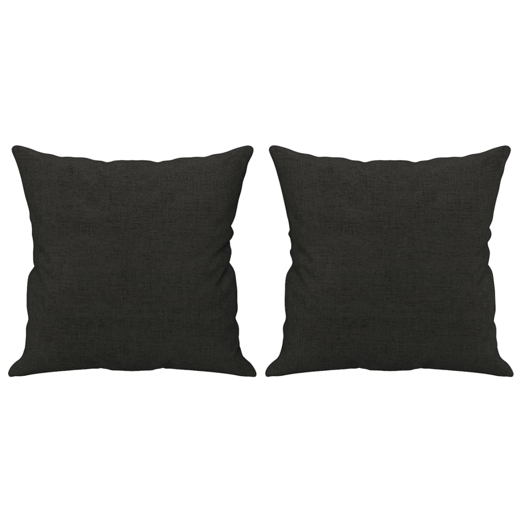 3-dijelni set sofa s jastucima crni od mikrovlakana