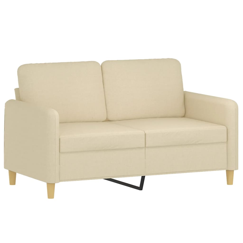 2-dijelni set sofa s jastucima krem od tkanine