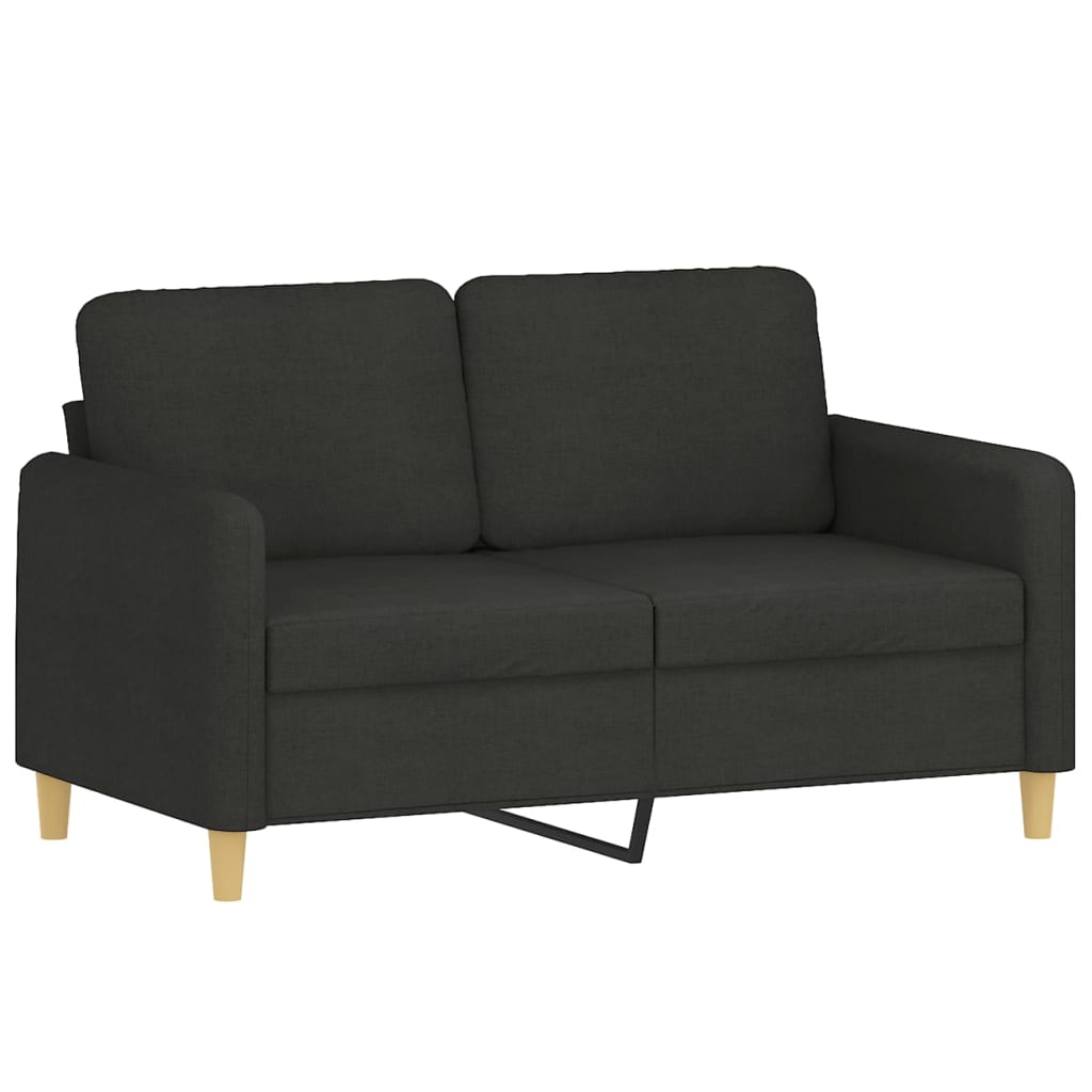 3-dijelni set sofa s jastucima crni od tkanine