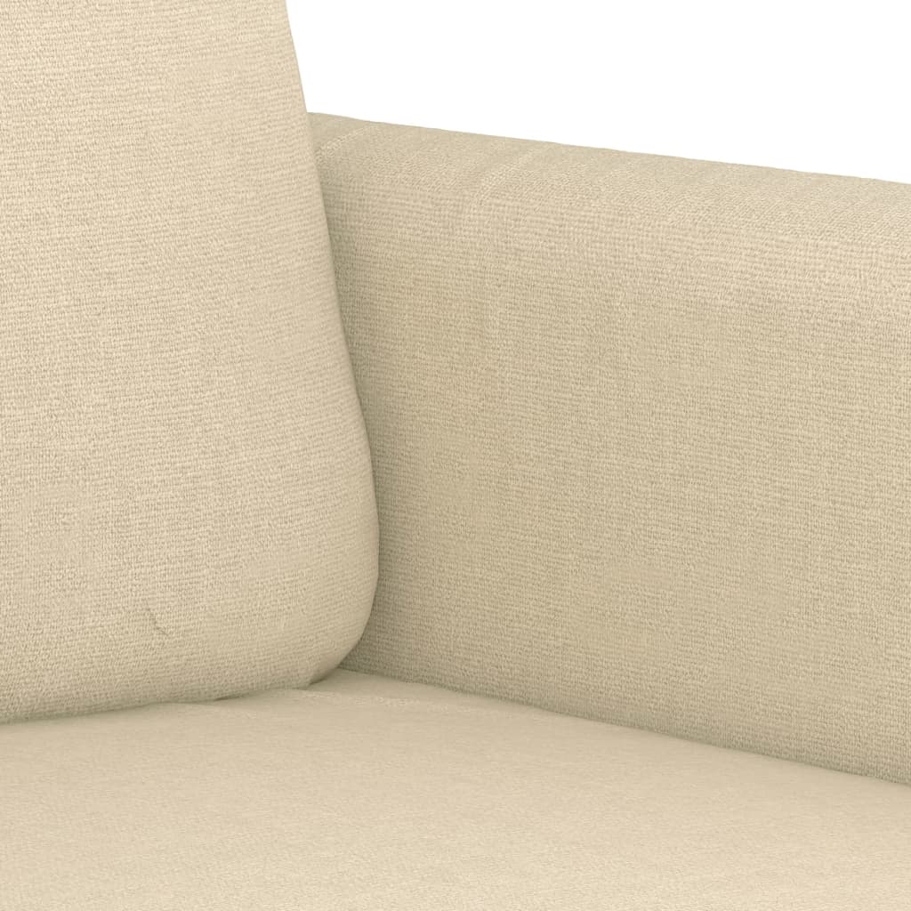 2-dijelni set sofa s jastucima krem od tkanine
