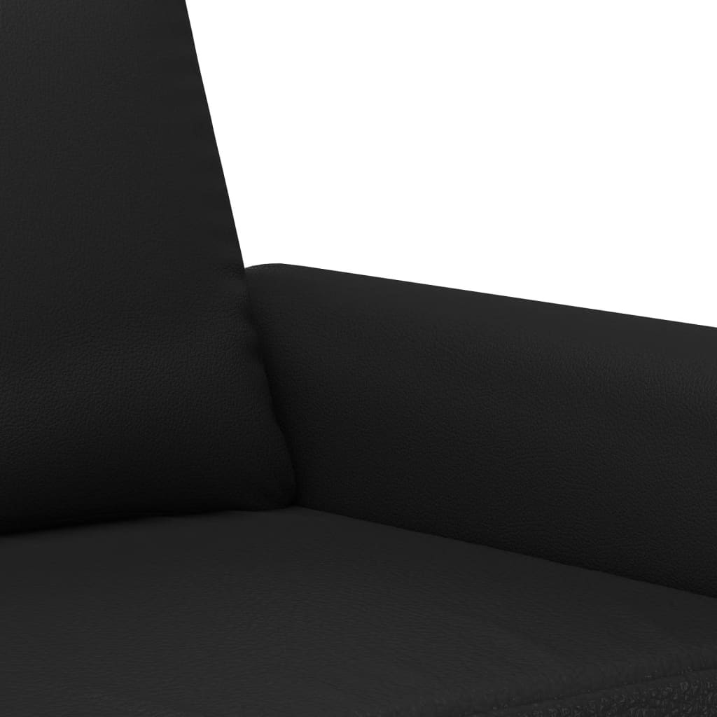 3-dijelni set sofa s jastucima crni od umjetne kože