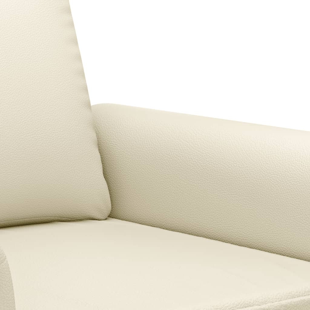 3-dijelni set sofa s jastucima krem od umjetne kože