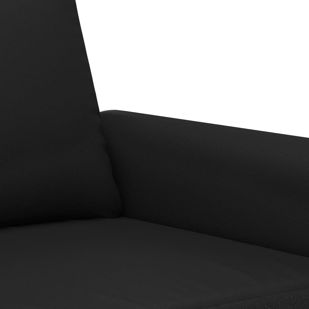 2-dijelni set sofa s jastucima crni od umjetne kože