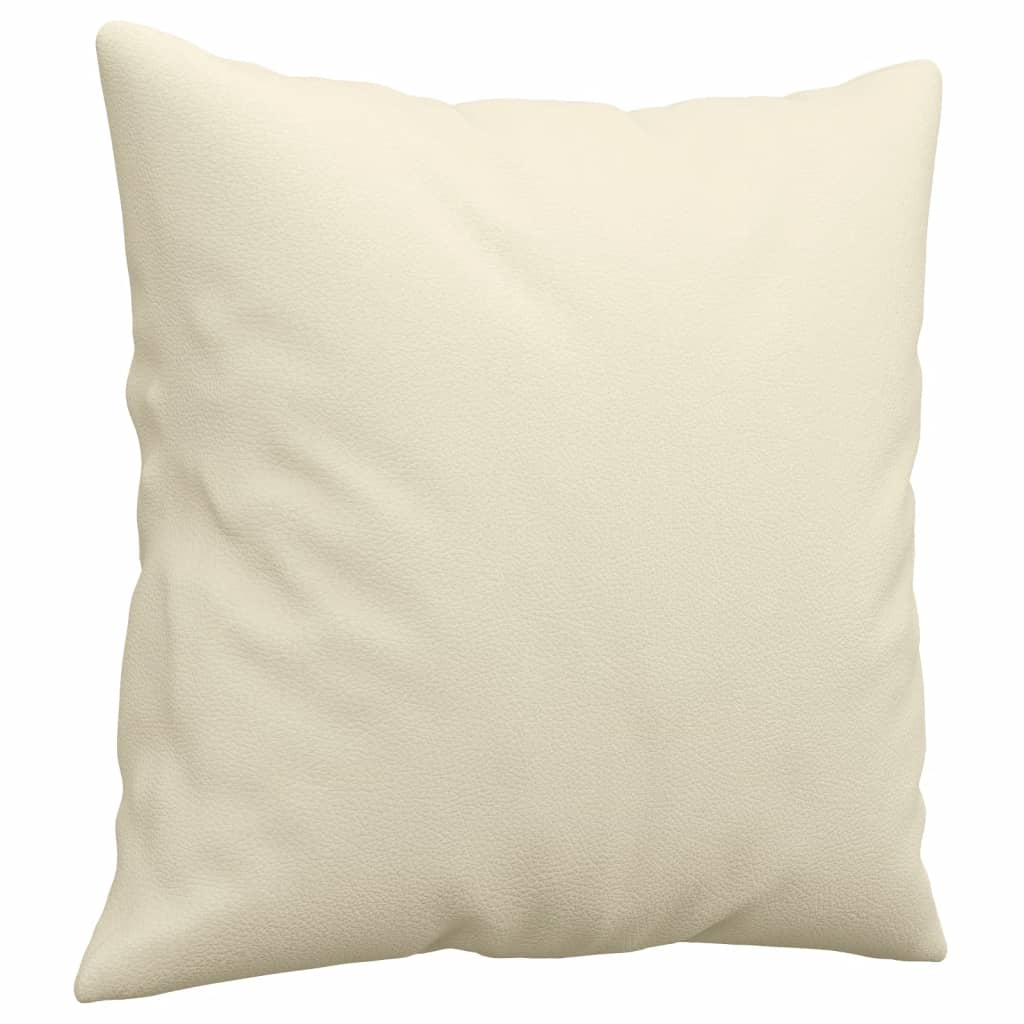 2-dijelni set sofa s jastucima krem od umjetne kože