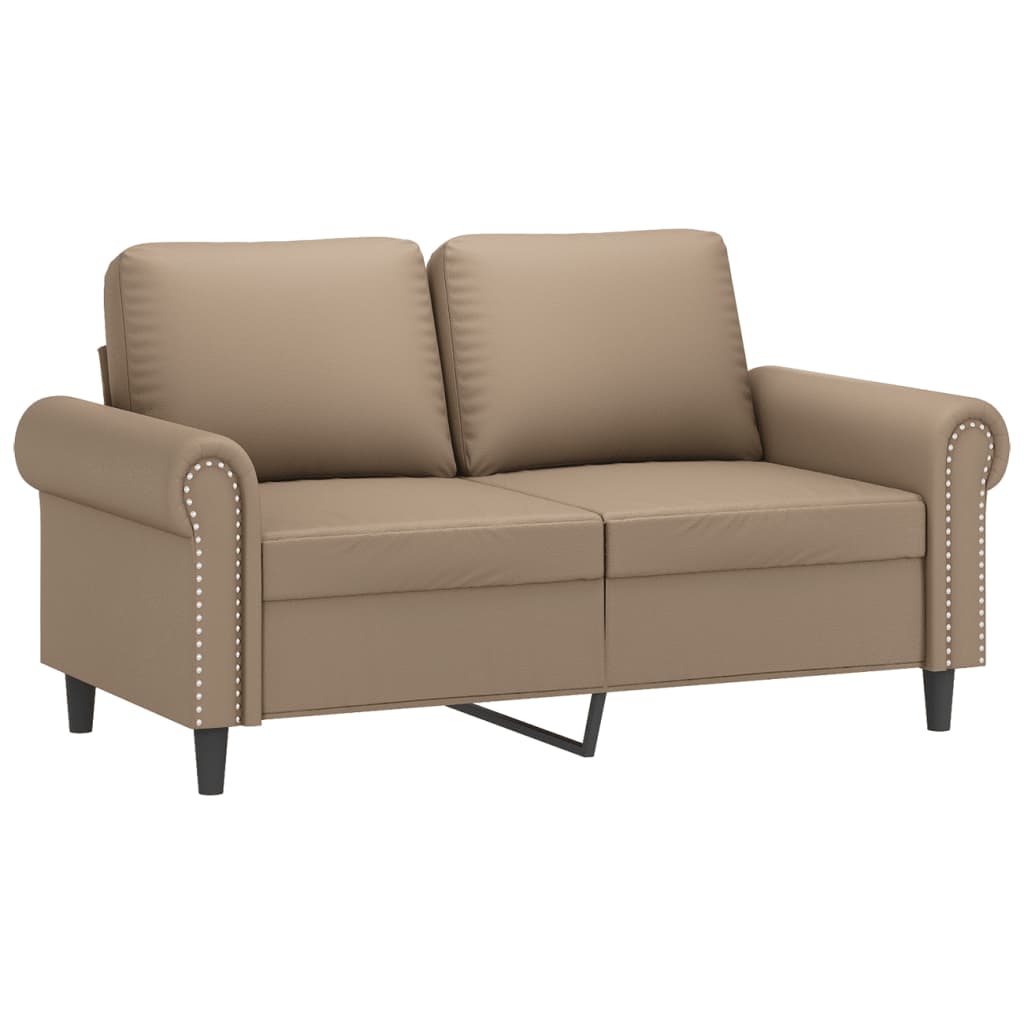 2-dijelni set sofa s jastucima boja cappuccina od umjetne kože