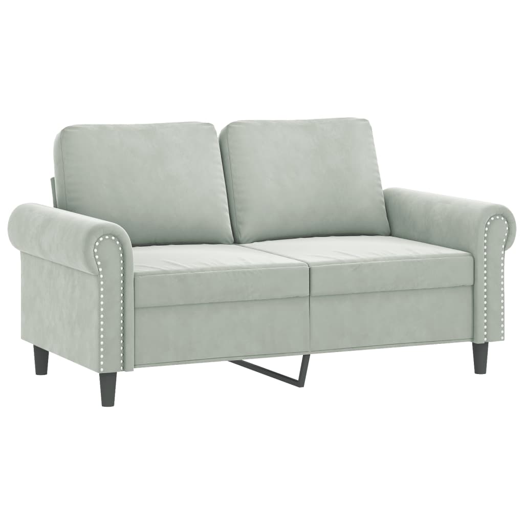 4-dijelni set sofa s jastucima svjetlosivi baršunasti