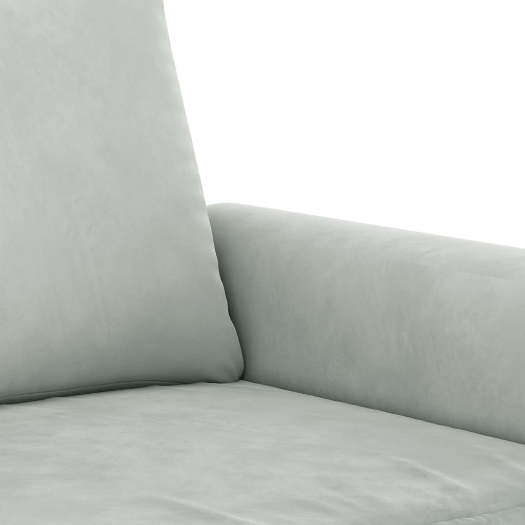 4-dijelni set sofa s jastucima svjetlosivi baršunasti
