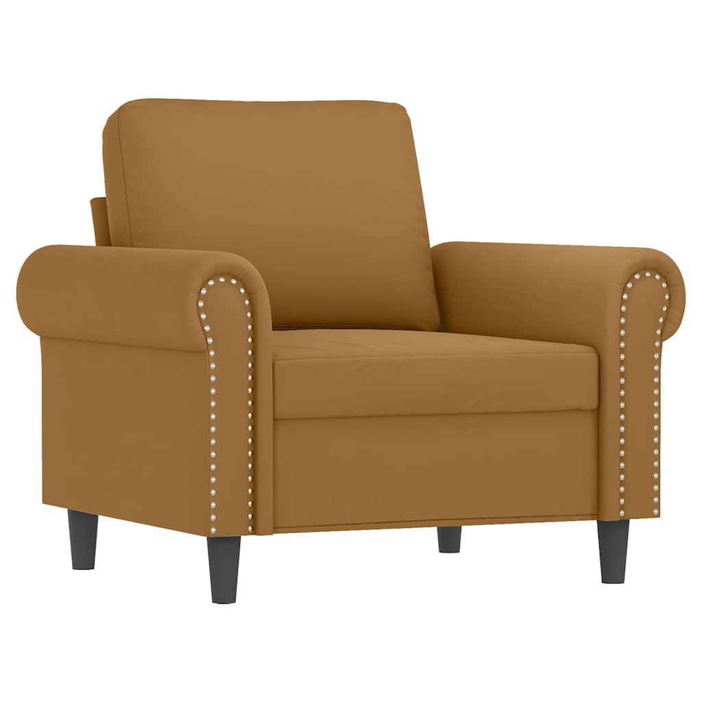 4-dijelni set sofa s jastucima smeđi baršunasti