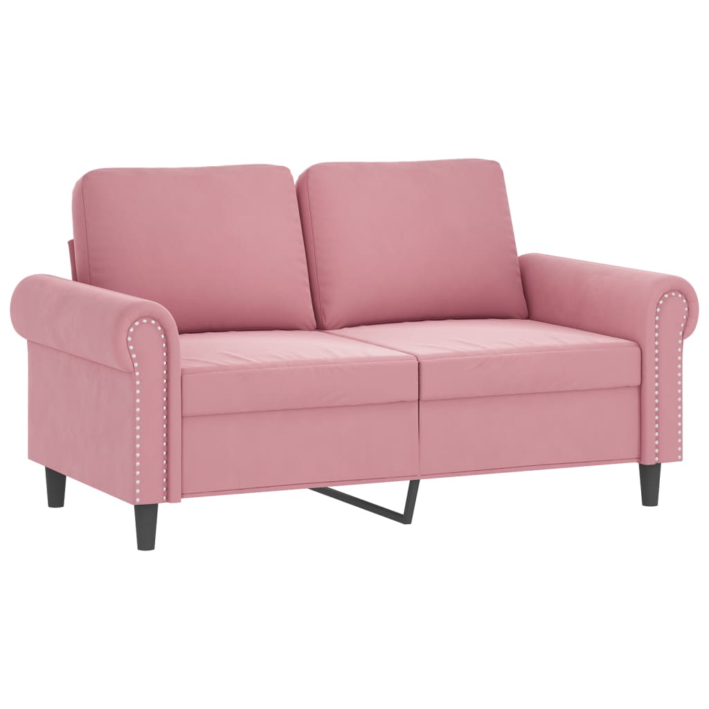 3-dijelni set sofa s jastucima ružičasti baršunasti