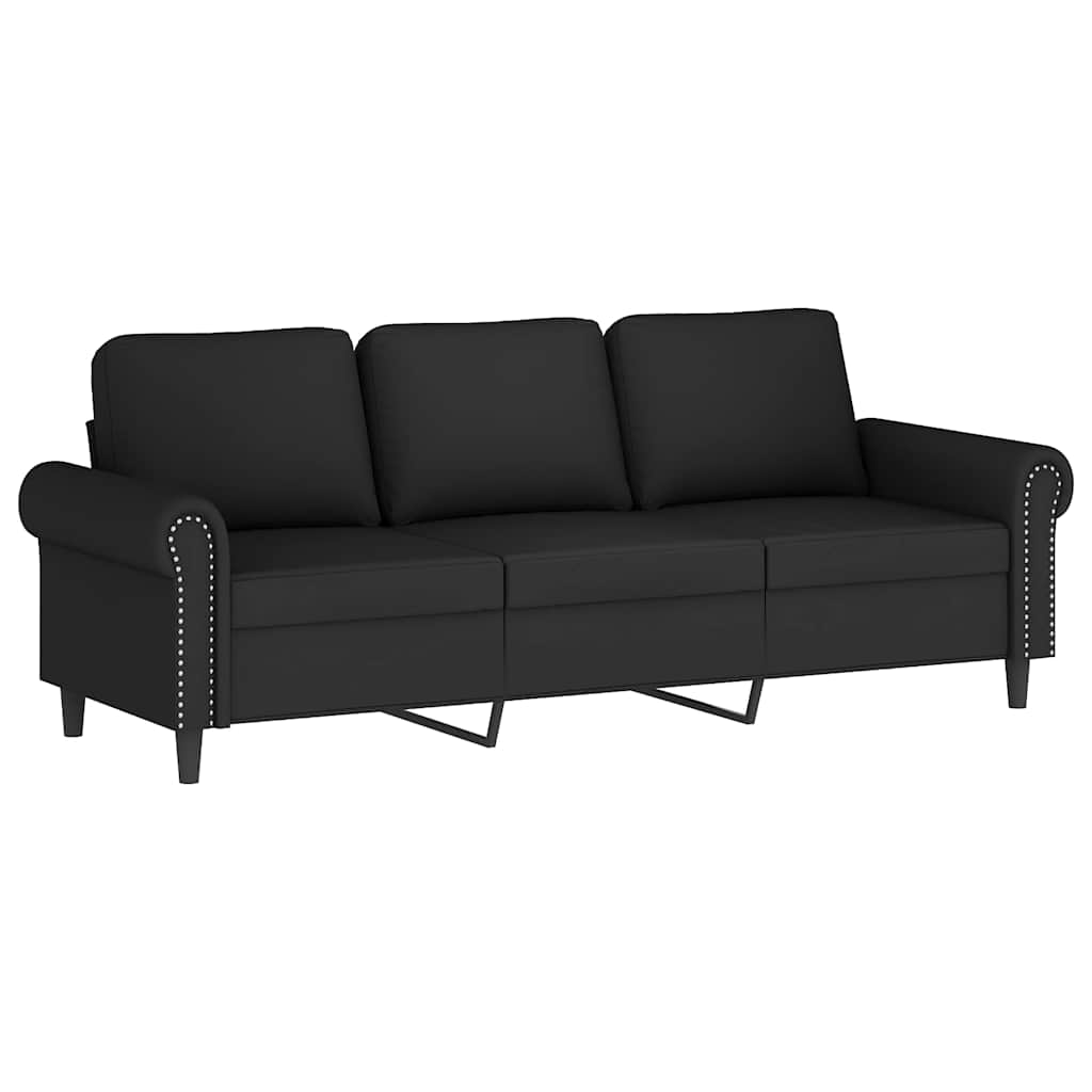 3-dijelni set sofa s jastucima crni baršunasti