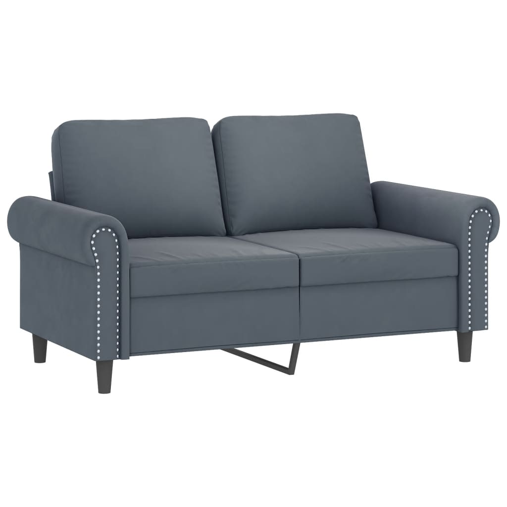 4-dijelni set sofa s jastucima tamnosivi baršunasti