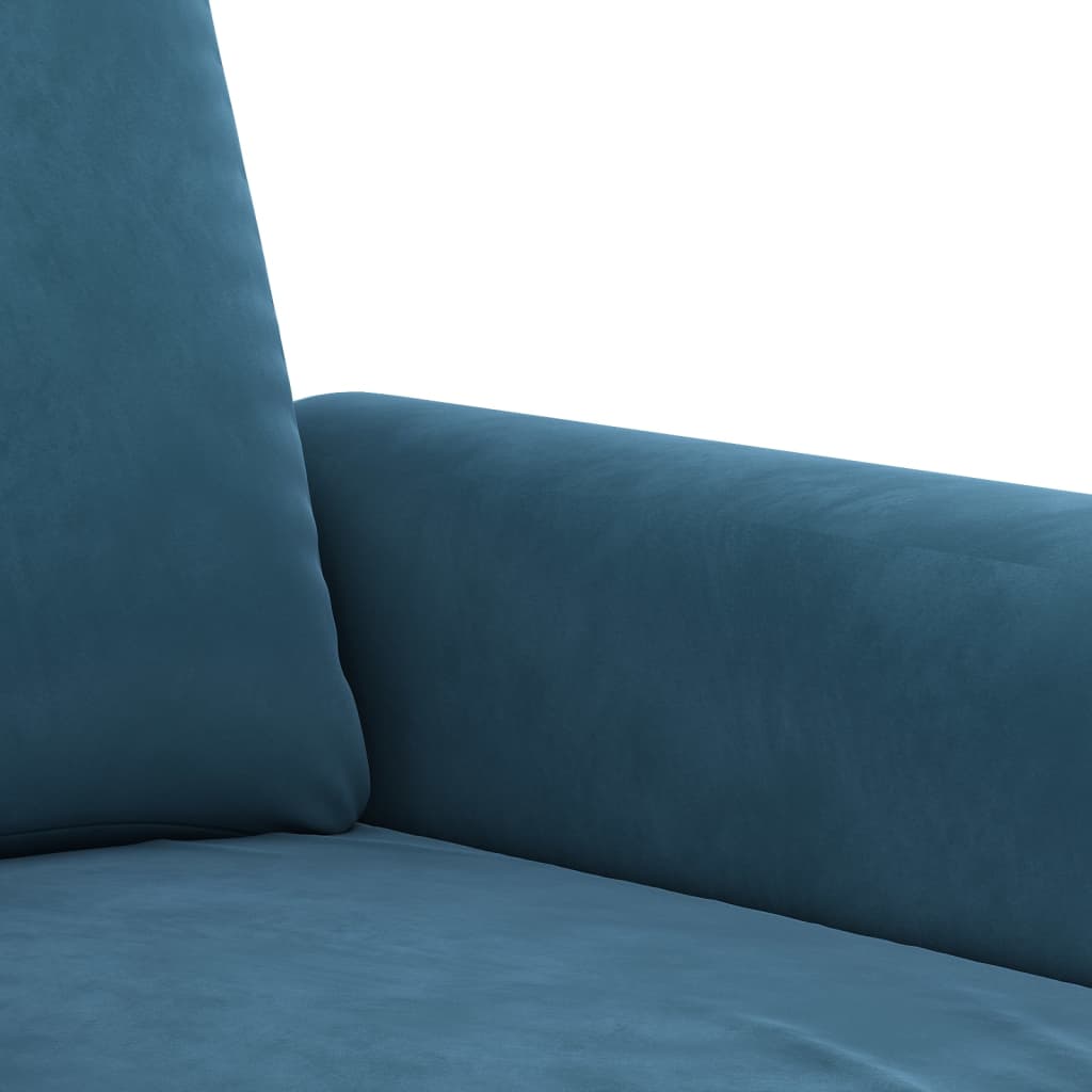 2-dijelni set sofa s jastucima plavi baršunasti