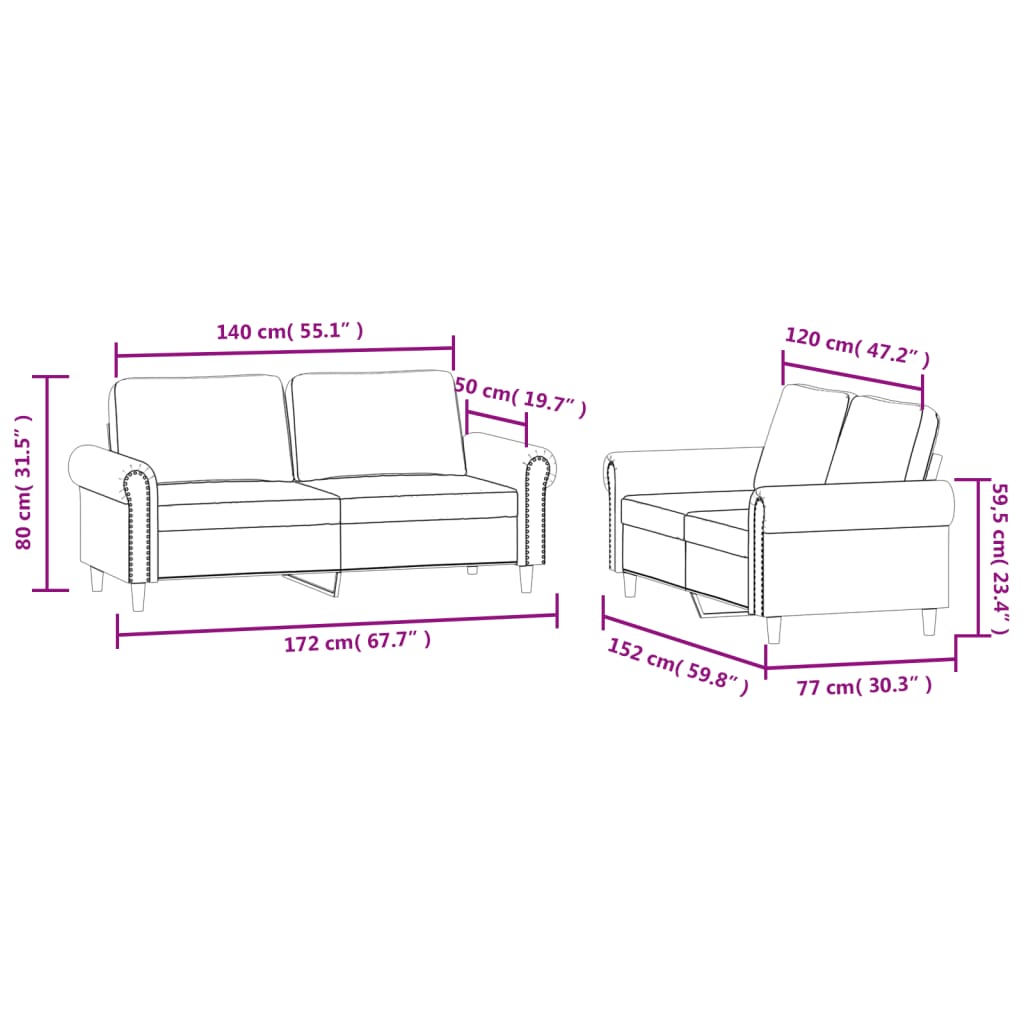 2-dijelni set sofa s jastucima plavi baršunasti