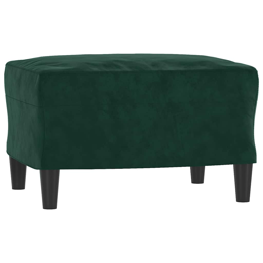 3-dijelni set sofa s jastucima tamnozeleni baršunasti