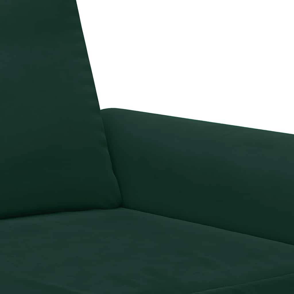 3-dijelni set sofa s jastucima tamnozeleni baršunasti