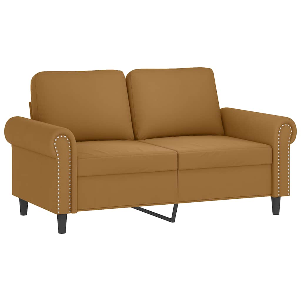 3-dijelni set sofa s jastucima smeđi baršunasti