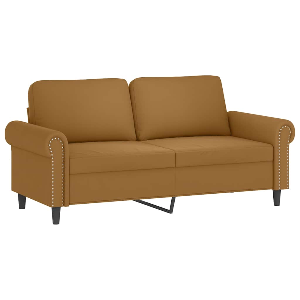 3-dijelni set sofa s jastucima smeđi baršunasti