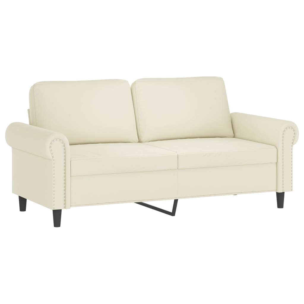 2-dijelni set sofa s jastucima krem baršunasti