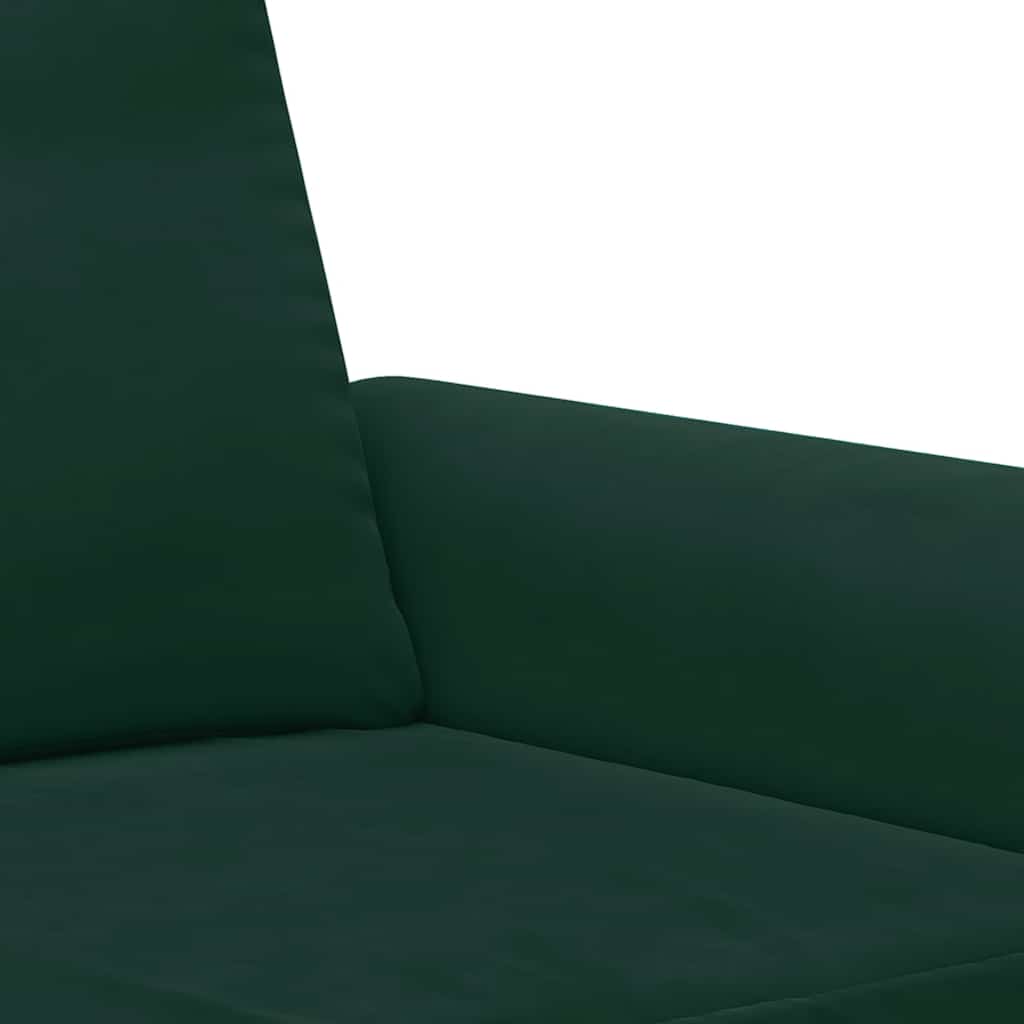 3-dijelni set sofa s jastucima tamnozeleni baršunasti