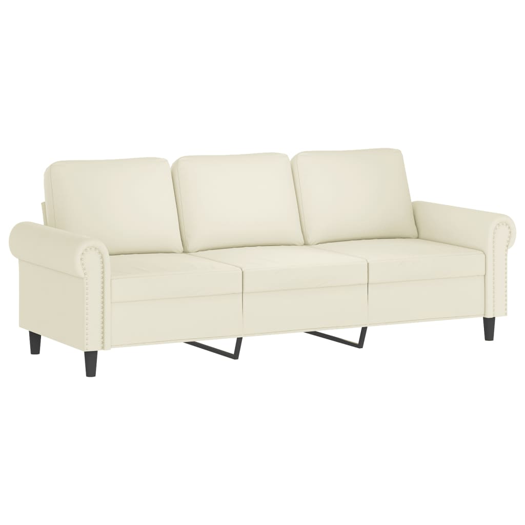 2-dijelni set sofa s jastucima krem baršunasti