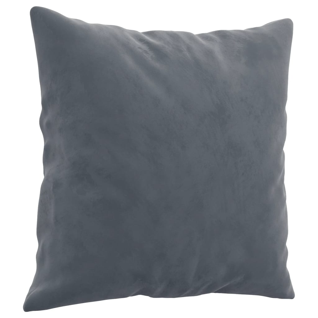 2-dijelni set sofa s jastucima tamnosivi baršunasti