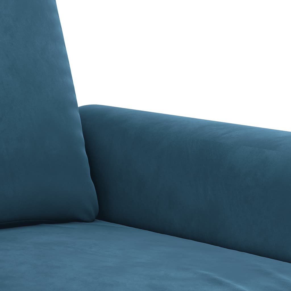 2-dijelni set sofa s jastucima plavi baršunasti