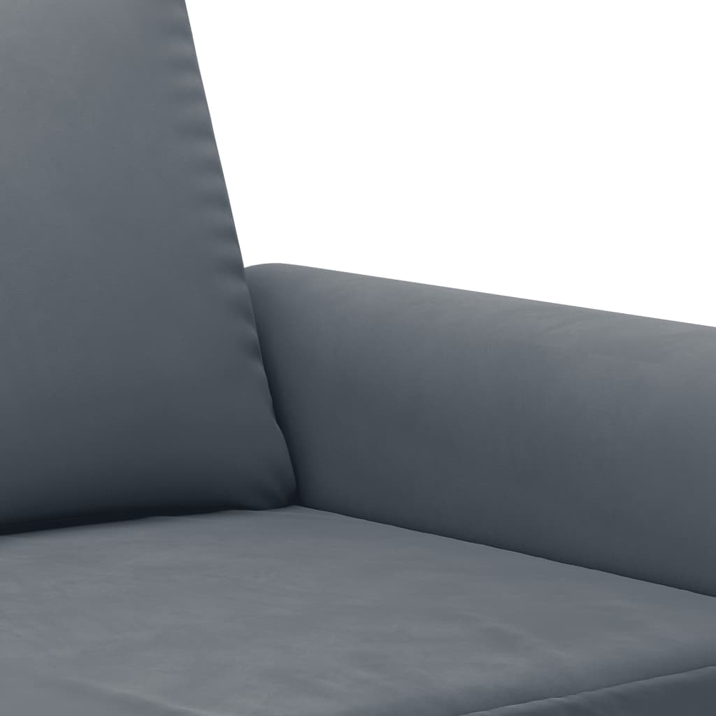 3-dijelni set sofa s jastucima tamnosivi baršunasti