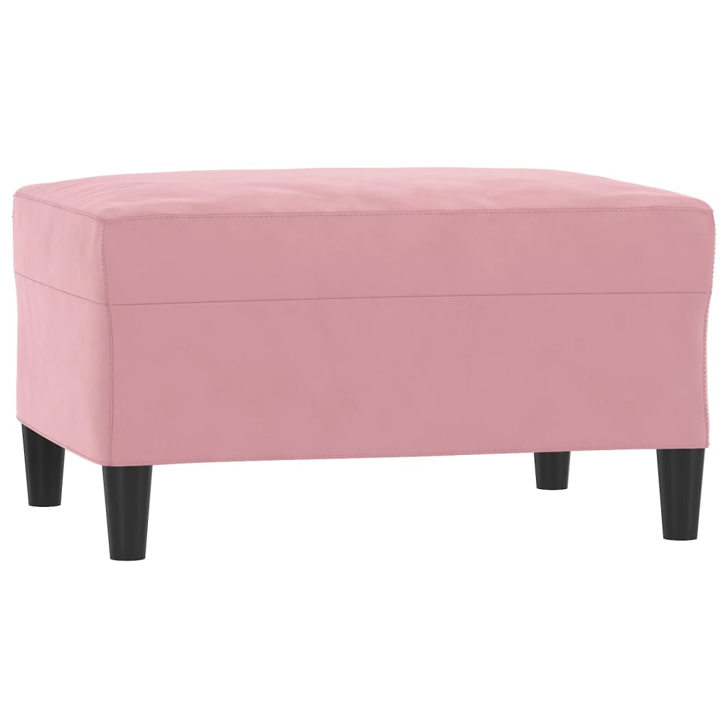 3-dijelni set sofa s jastucima ružičasti baršunasti