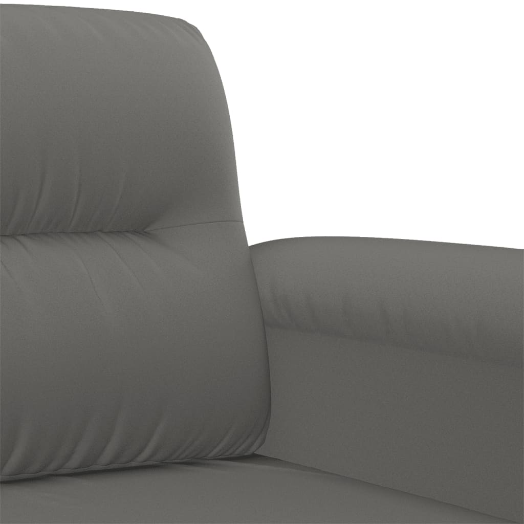 3-dijelni set sofa s jastucima tamnosivi od mikrovlakana