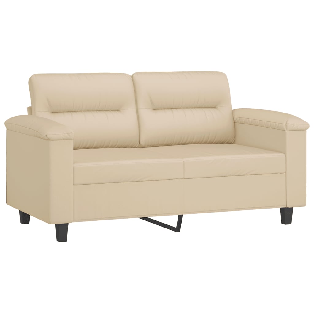 3-dijelni set sofa s jastucima krem od mikrovlakana
